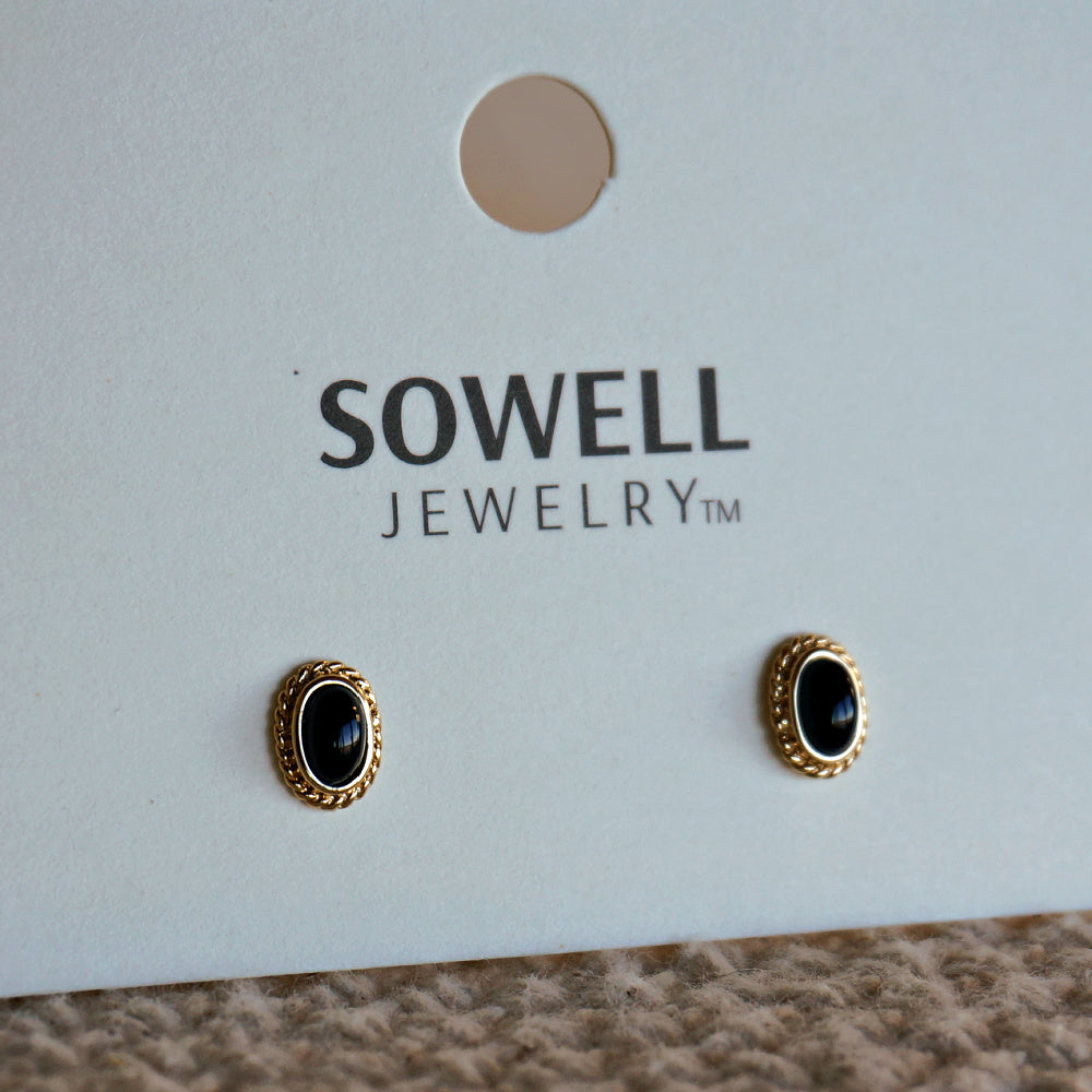 Fala 18k Gold Earrings - Onyx