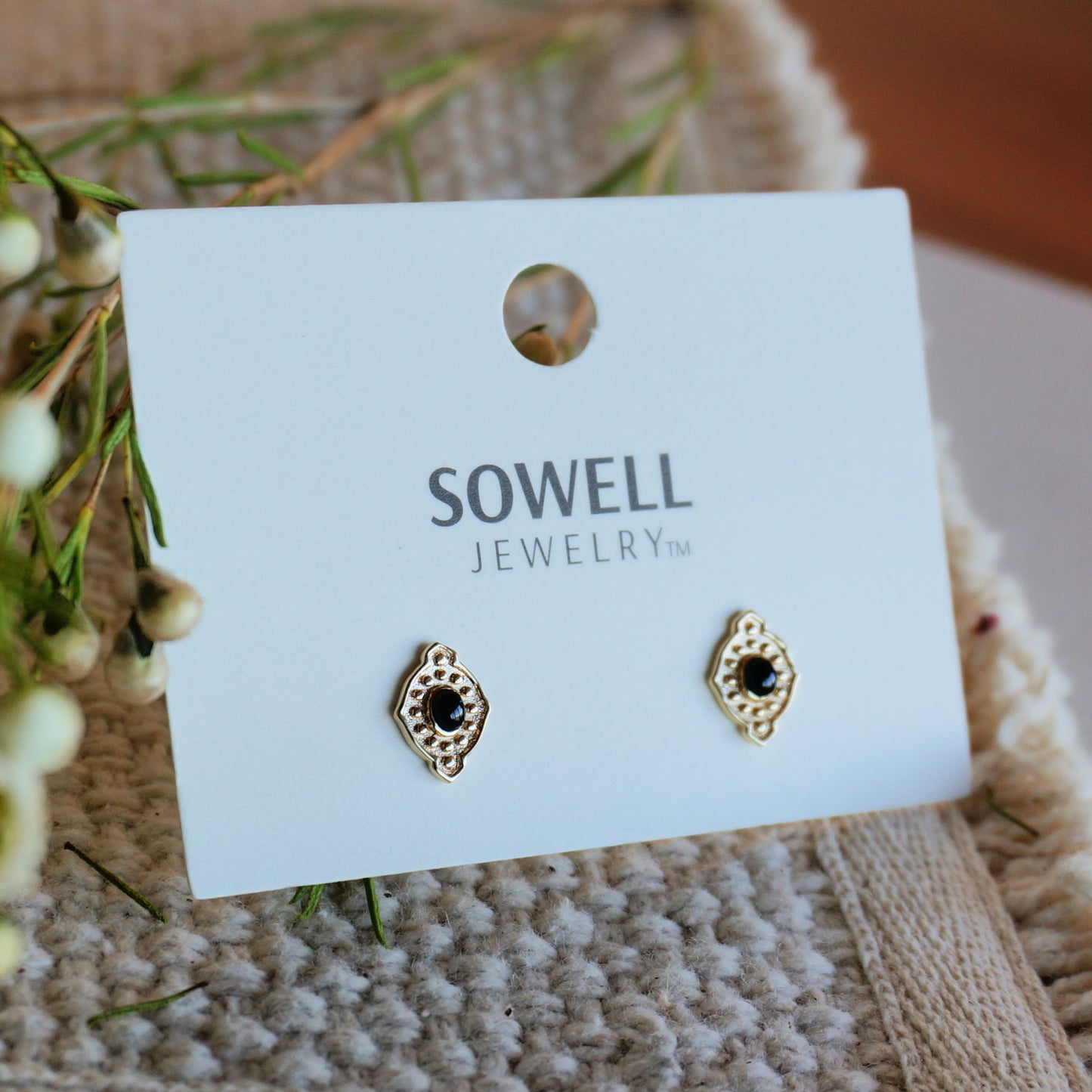 Yana 18k Gold Earrings - Onyx