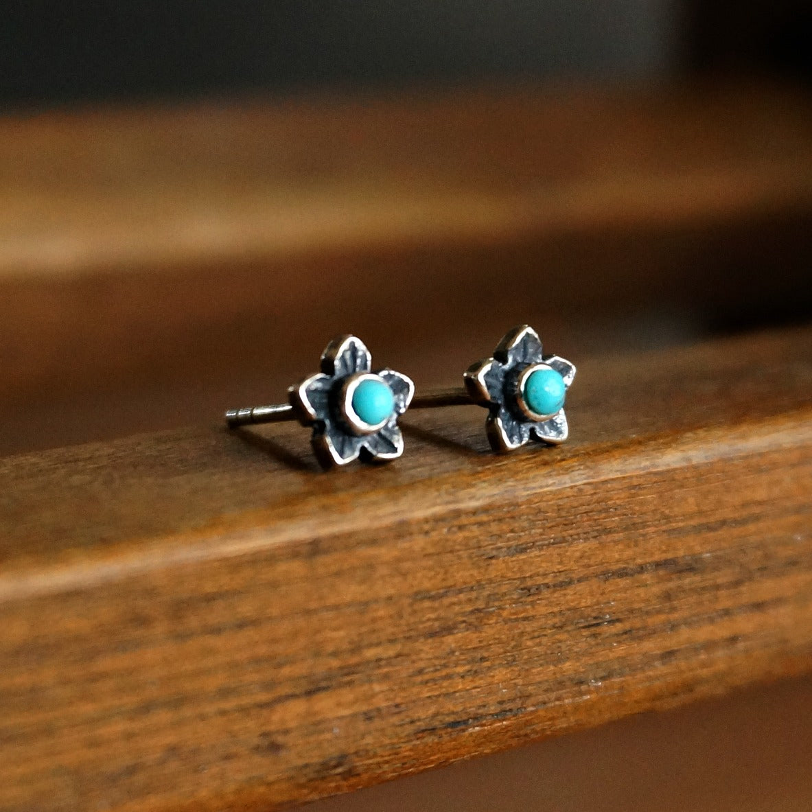 Turquoise Plumeria Flower Earrings - SOWELL JEWELRY