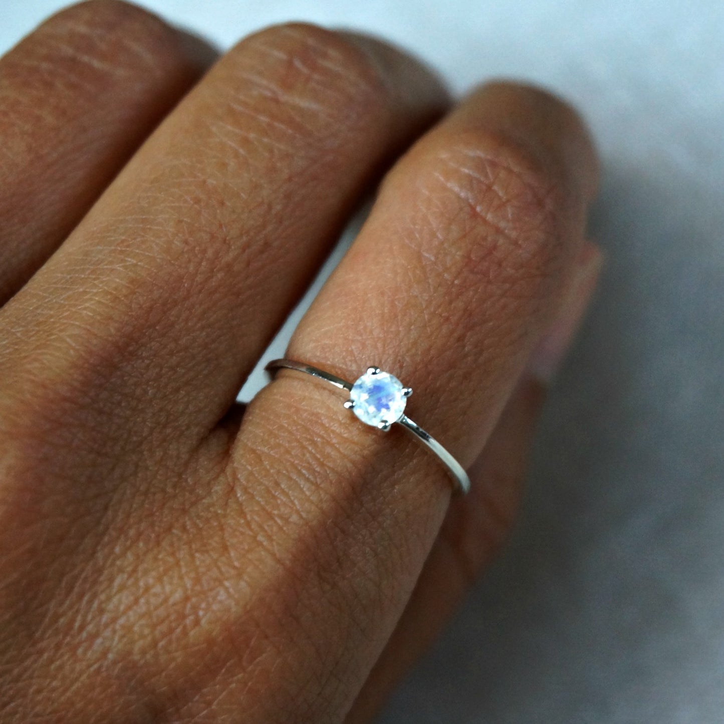 Aria Solitaire Moonstone Ring - SOWELL JEWELRY