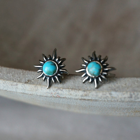 Sunburst Turquoise Earrings - SOWELL JEWELRY