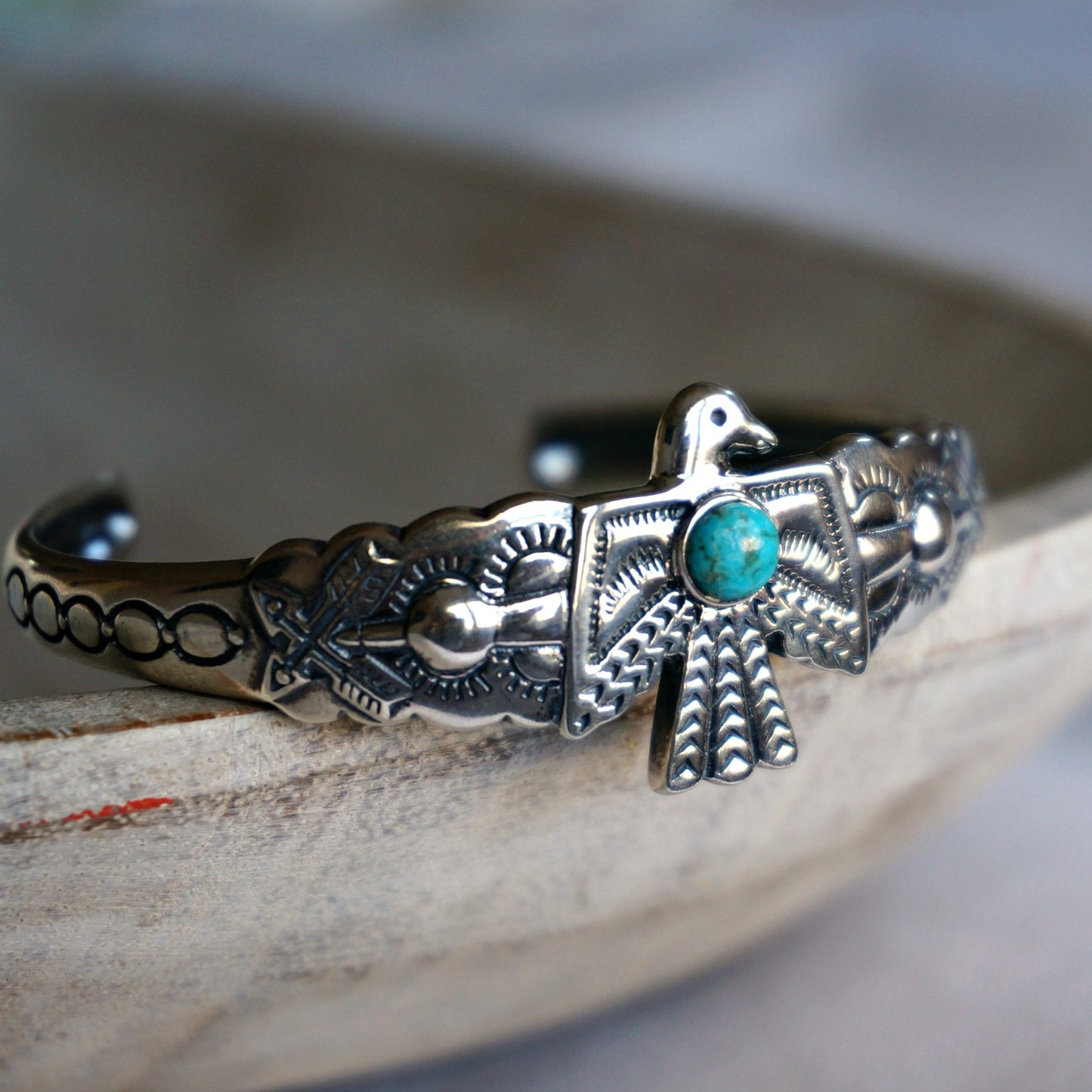 Thunderbird Silver Cuff - SOWELL JEWELRY