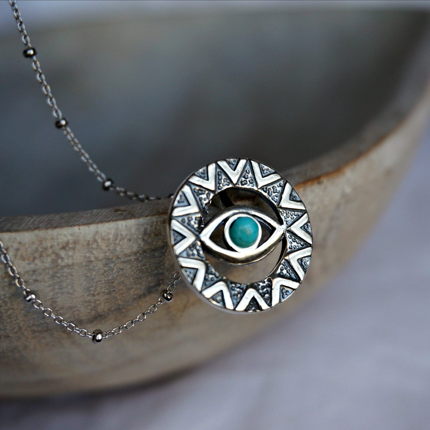 Evil Eye Turquoise Necklace - SOWELL JEWELRY