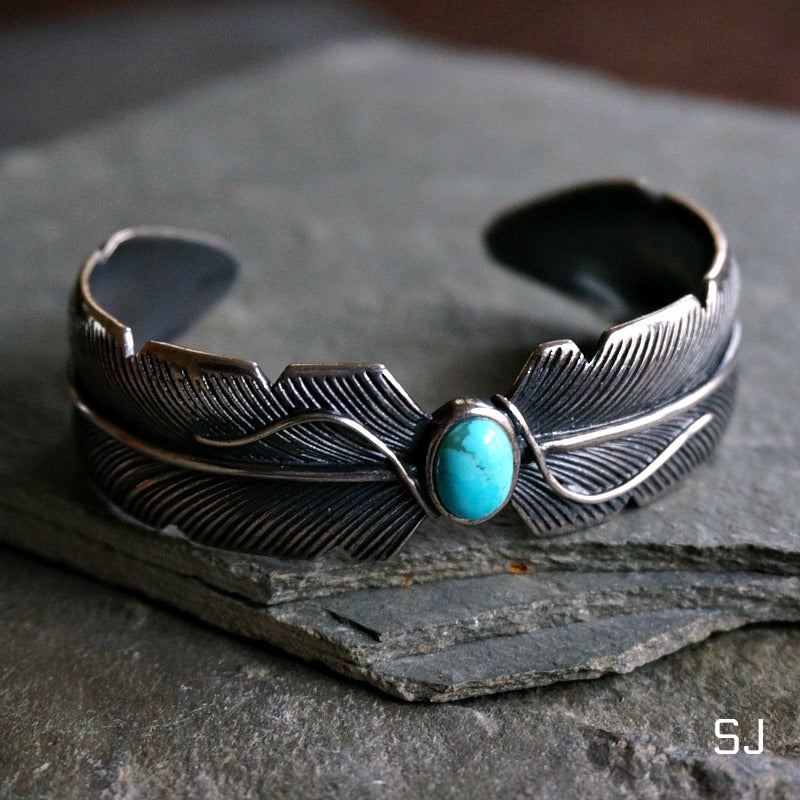 Feather Turquoise Bracelet - SOWELL JEWELRY