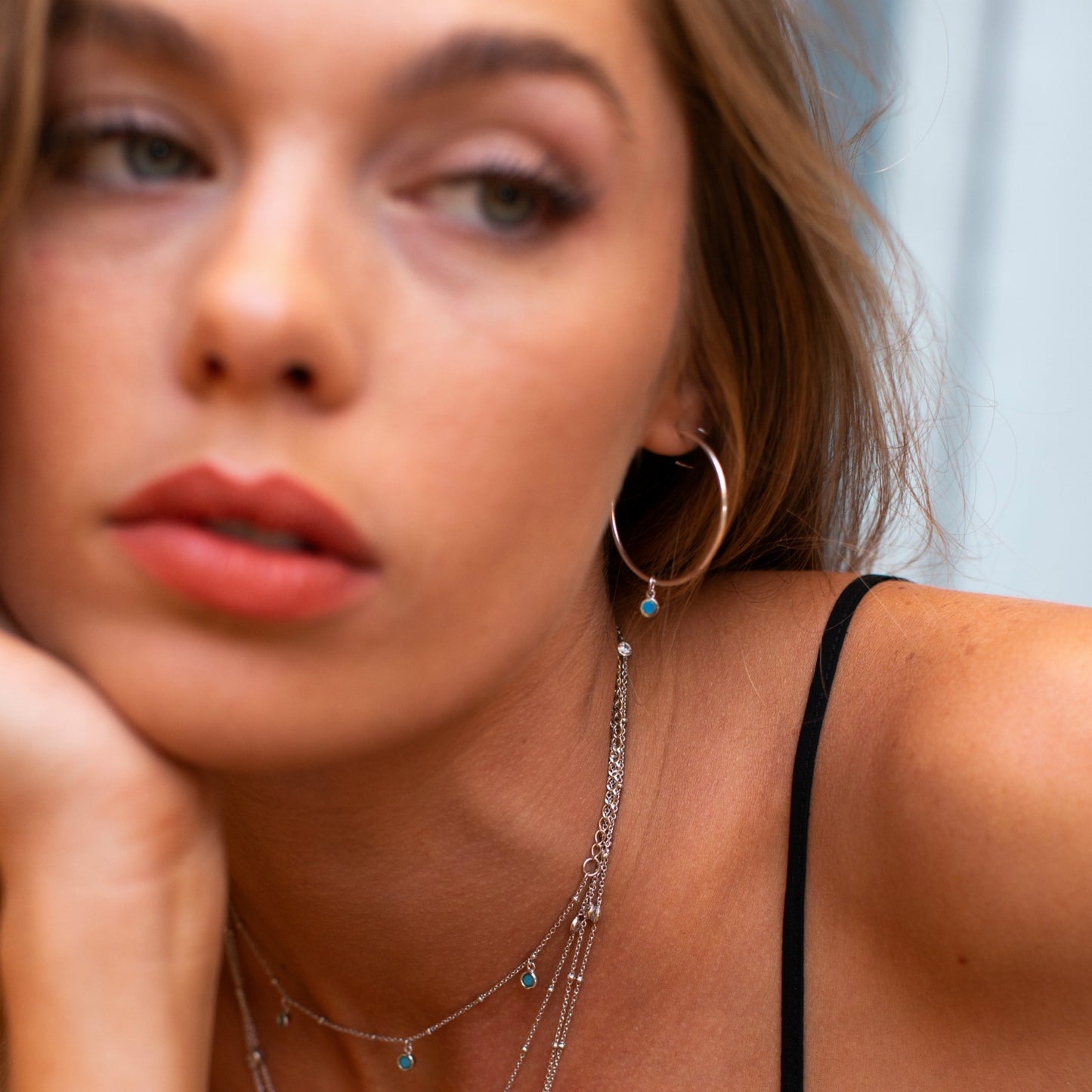 Avena Turquoise Hoop Earrings - SOWELL JEWELRY