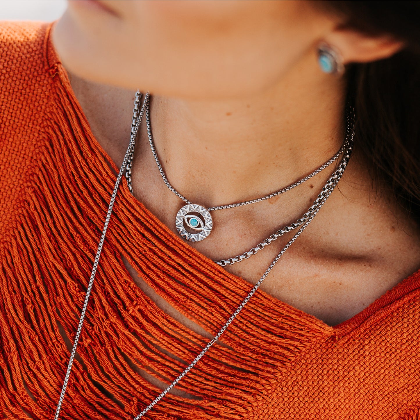 Evil Eye Turquoise Necklace - SOWELL JEWELRY