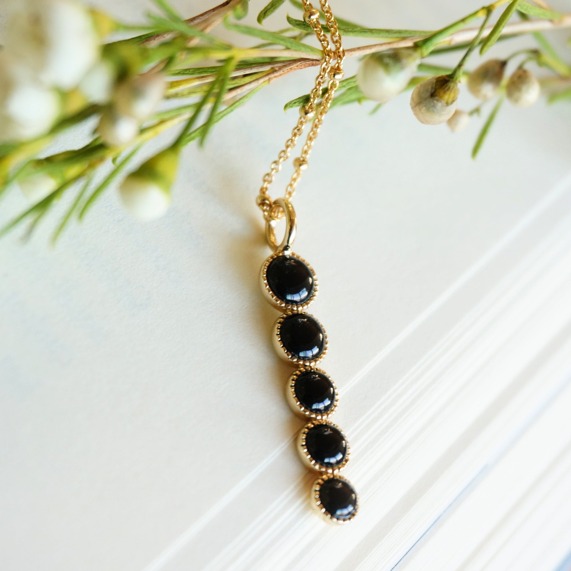 18K Gold Ilaria Necklace - Onyx – SOWELL JEWELRY