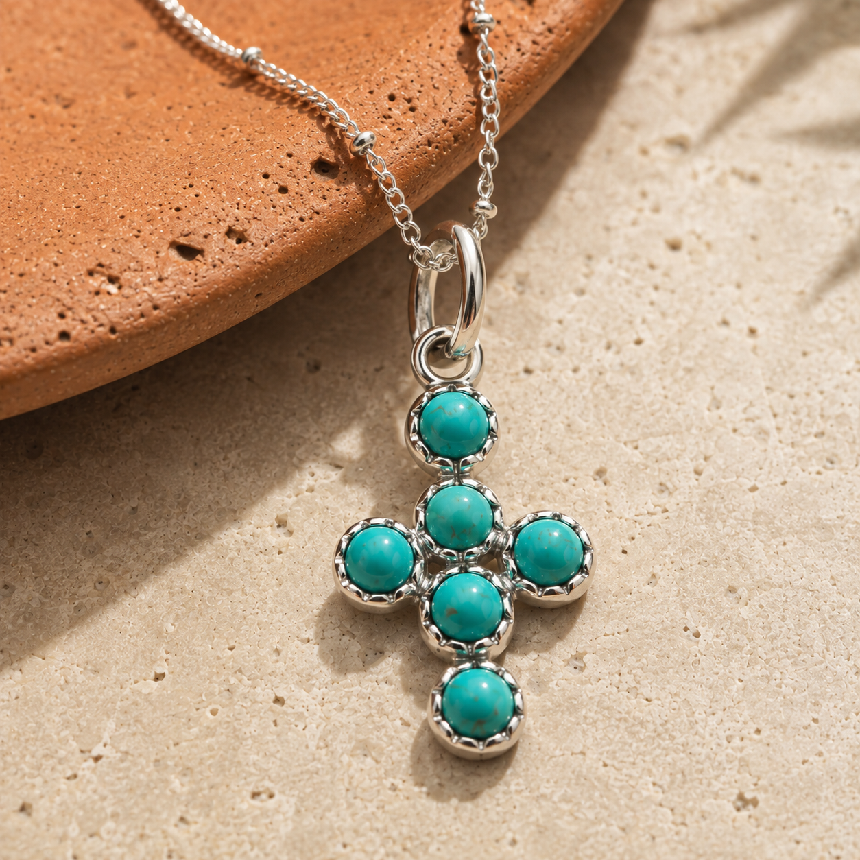 Desert Cross Turquoise Necklace