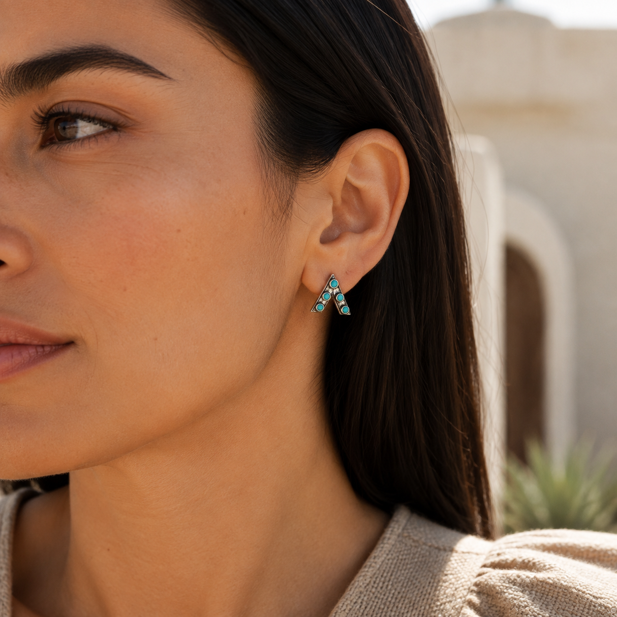 Jacy Turquoise Stud Earrings