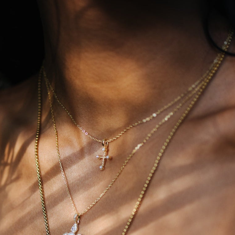 Amara Gold Cross Necklace