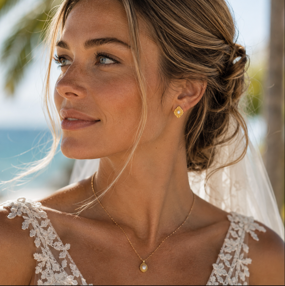 Yana 18k Gold Earrings - Mother of Pearl