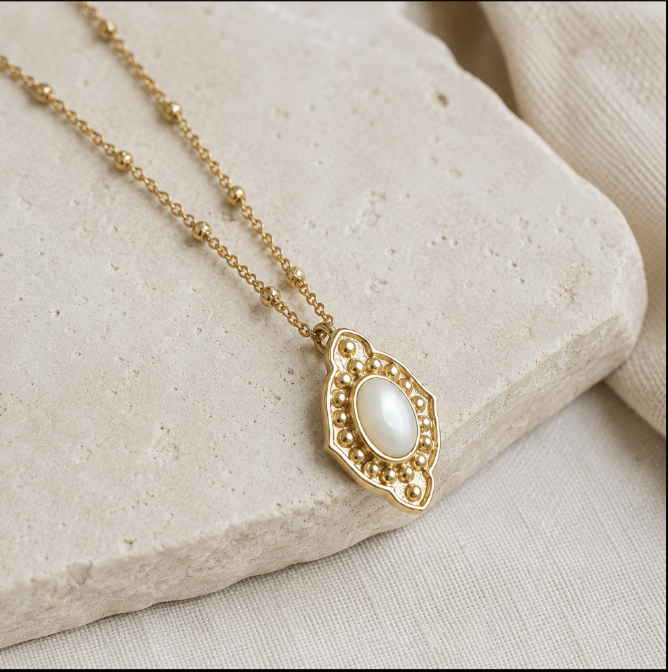 Yana Gold Necklace - Mother Of Pearl