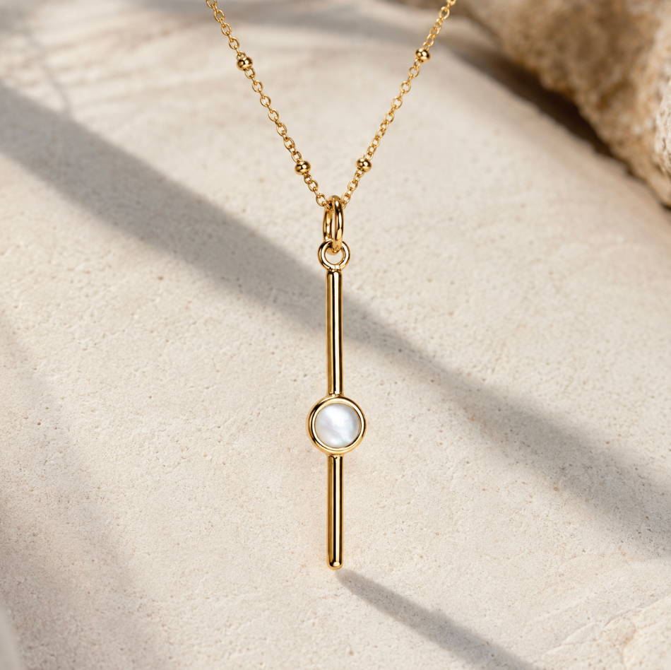 18K Gold Quana Necklace - Mother Of Pearl