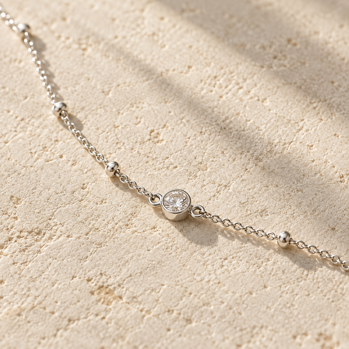 Single Stone CZ Anklet