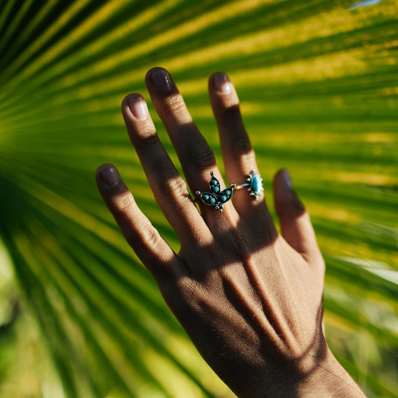 Cactus Flower Turquoise Ring
