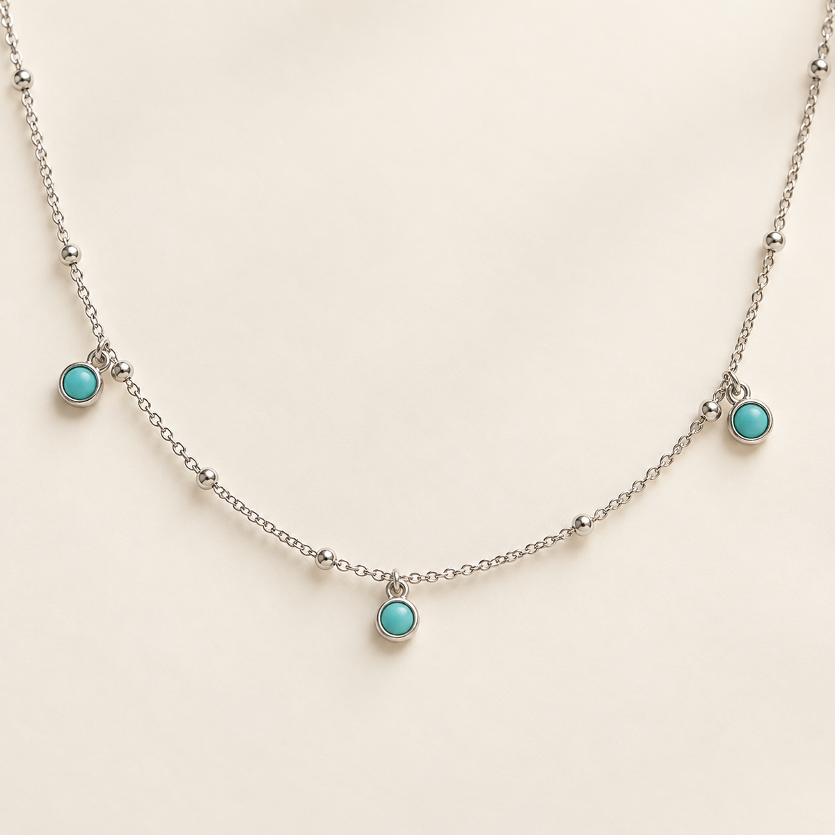 Emma 3 Stone Turquoise Anklet