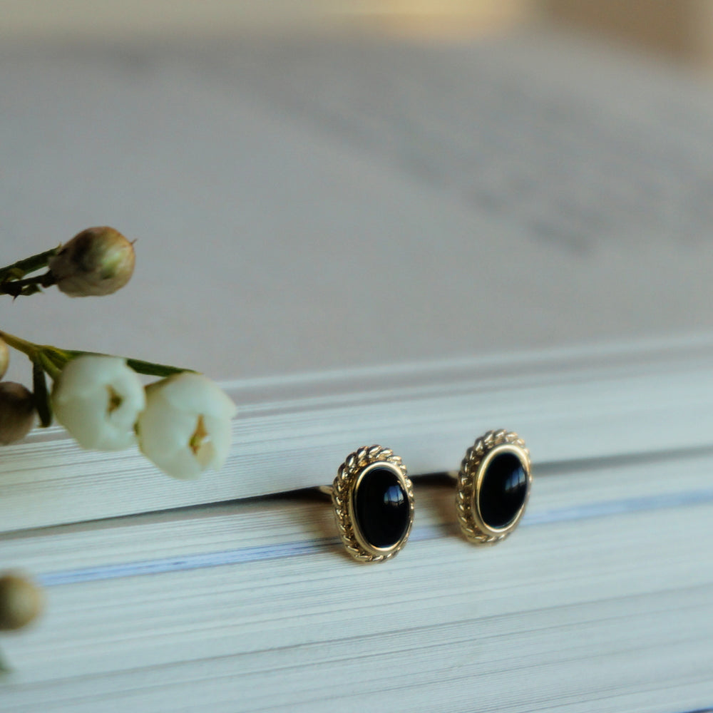 
                  
                    Fala 18k Gold Earrings - Onyx
                  
                