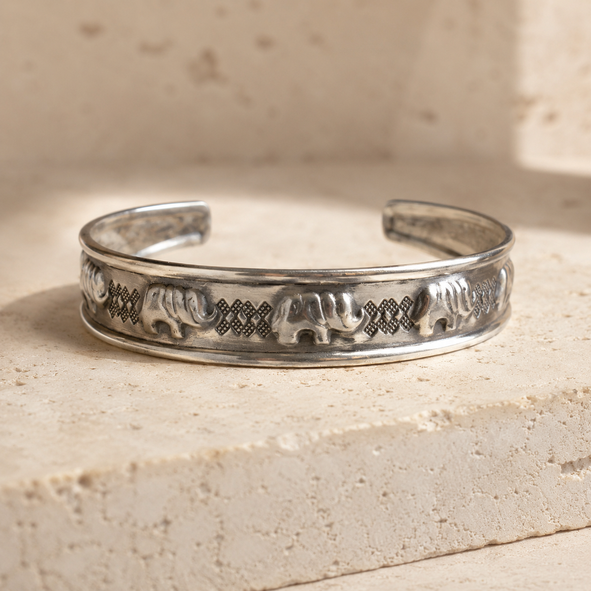 Elephant Parade Sterling Silver Cuff Bracelet
