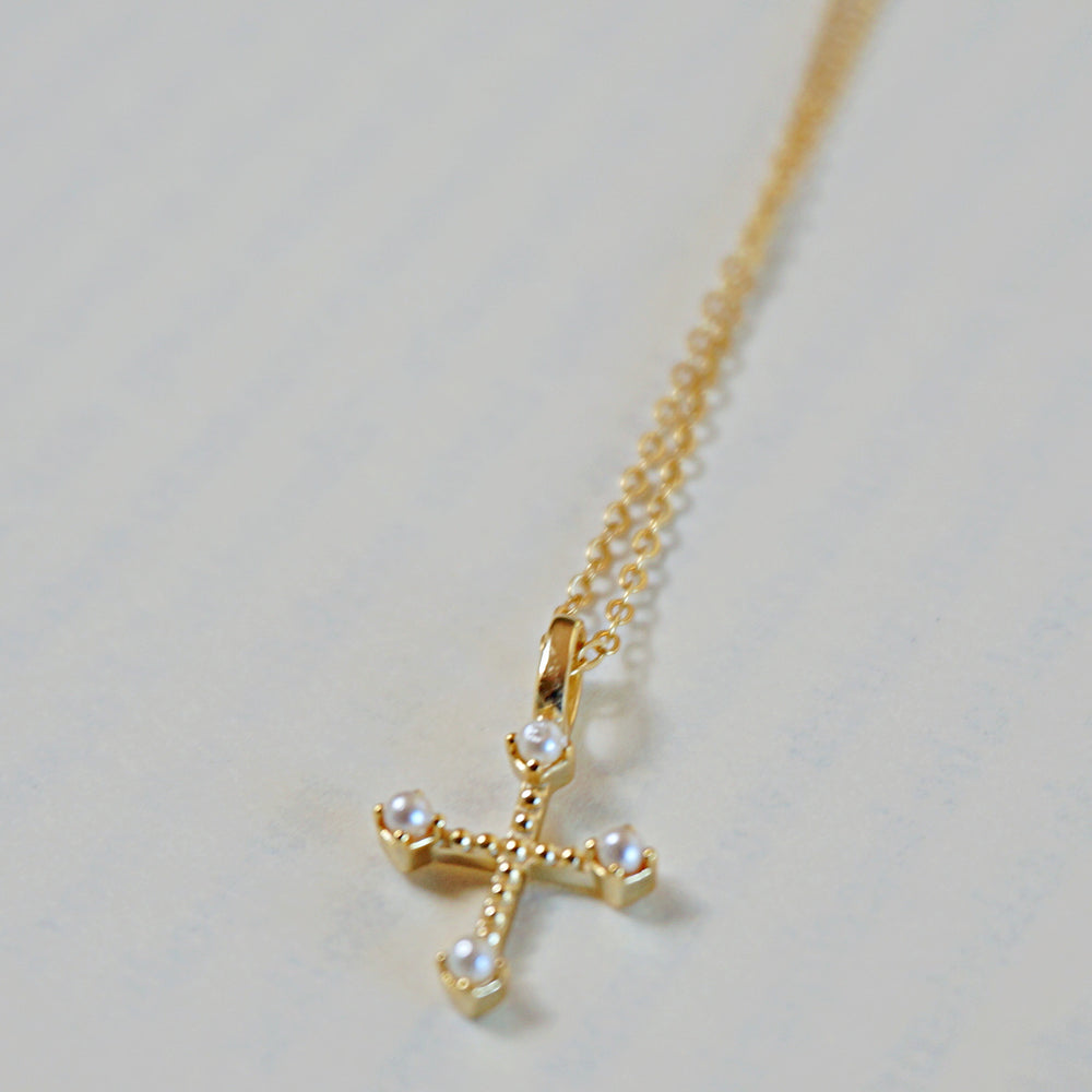 
                  
                    Amara Gold Cross Necklace
                  
                