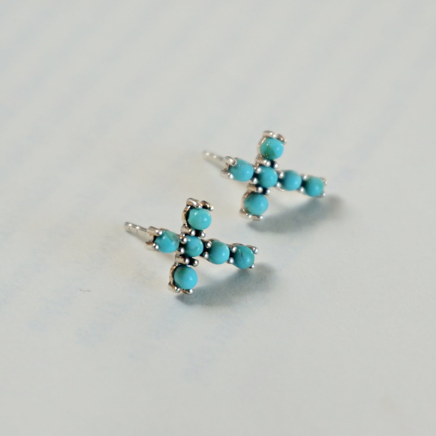 Turquoise Cross Stud Earrings