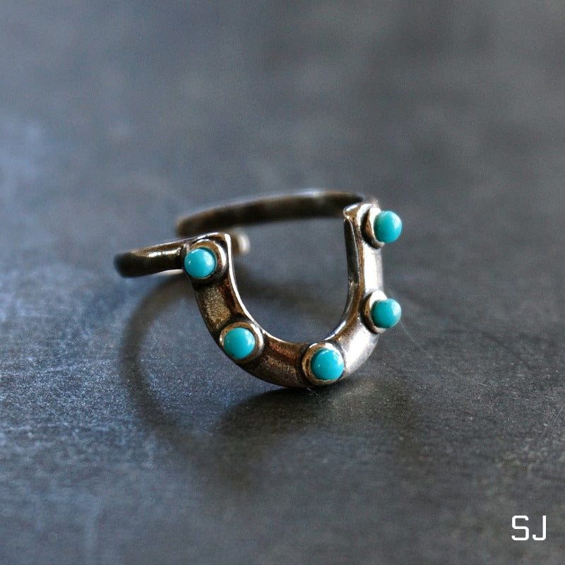 Horseshoe Turquoise Ring - SOWELL JEWELRY
