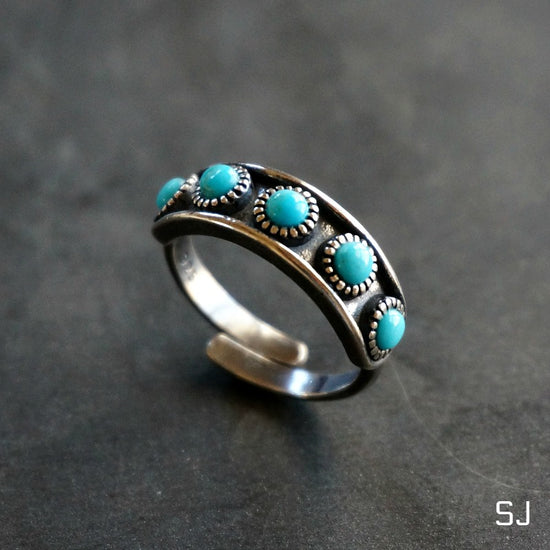 Hachi Turquoise Ring Band - SOWELL JEWELRY