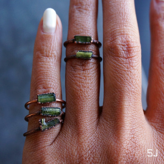 Raw Tourmaline Stack Ring - SOWELL JEWELRY