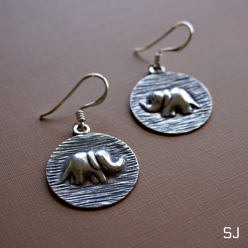 Ashura Silver Elephant Earrings - SOWELL JEWELRY
