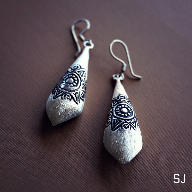 Buribun Silver Earrings - SOWELL JEWELRY