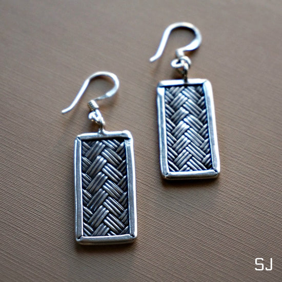 Tao Silver Woven Earrings - SOWELL JEWELRY