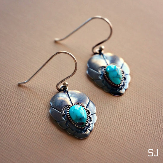 Load image into Gallery viewer, Adoeette Turquoise Earrings - SOWELL JEWELRY
