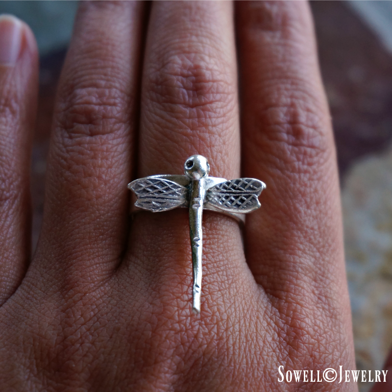 Silver Dragonfly Ring SOWELL JEWELRY