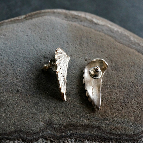 Silver Wing Post Earrings - SOWELL JEWELRY