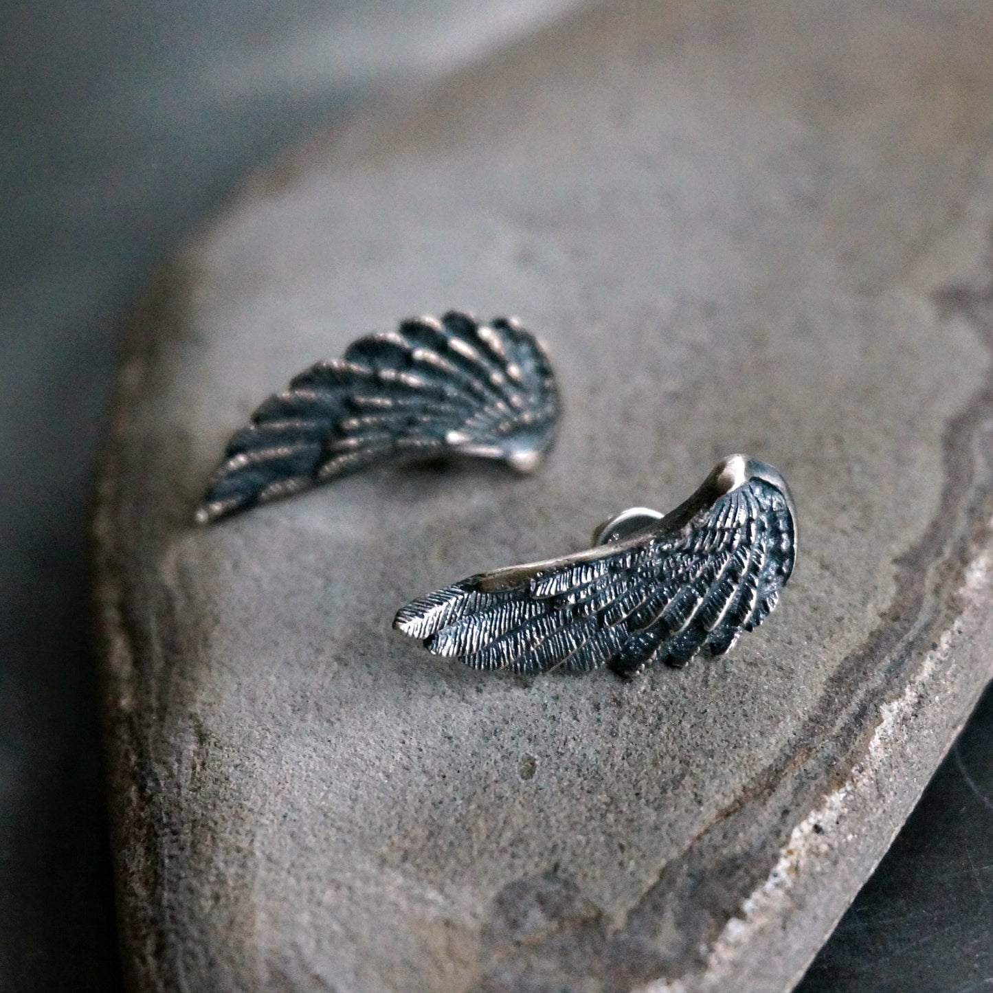 Silver Wing Post Earrings - SOWELL JEWELRY