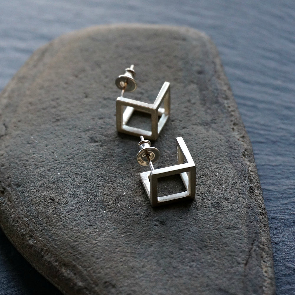 
                  
                    Cube Silver Stud Earrings - SOWELL JEWELRY
                  
                