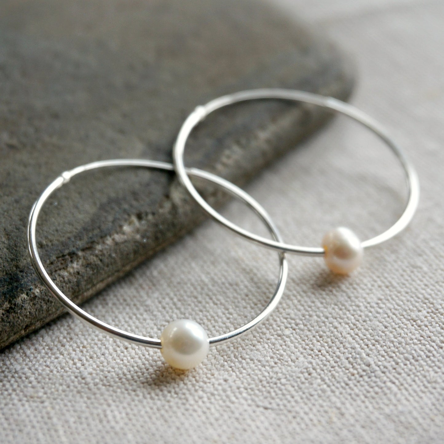 Pearl Hoop Earrings - SOWELL JEWELRY