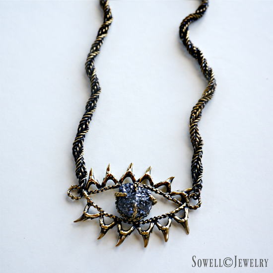 Pyrite Evil Eye Necklace - SOWELL JEWELRY