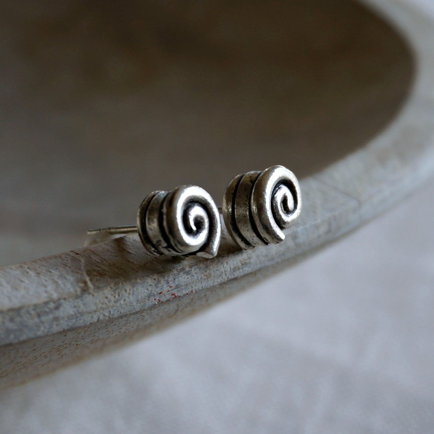 Spiral Silver Stud Earrings - SOWELL JEWELRY