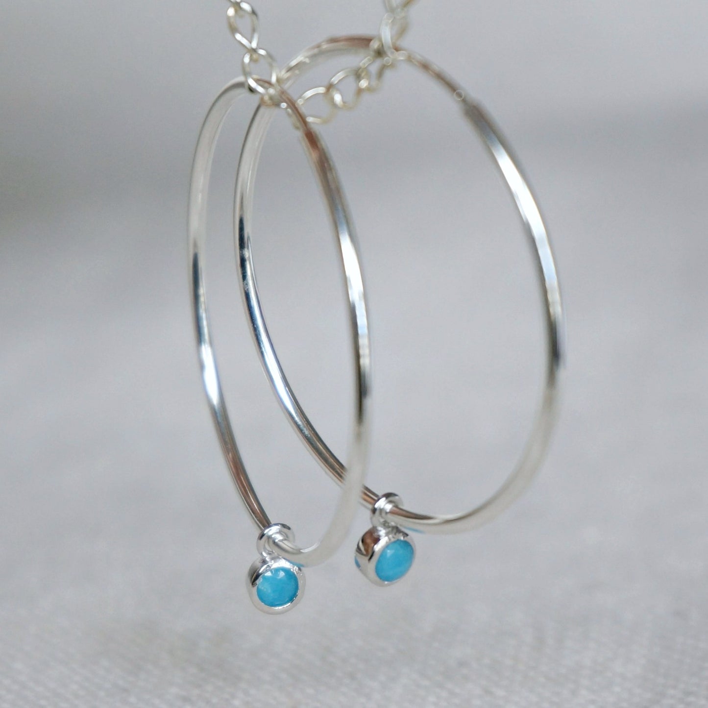 Load image into Gallery viewer, Avena Turquoise Hoop Earrings - SOWELL JEWELRY
