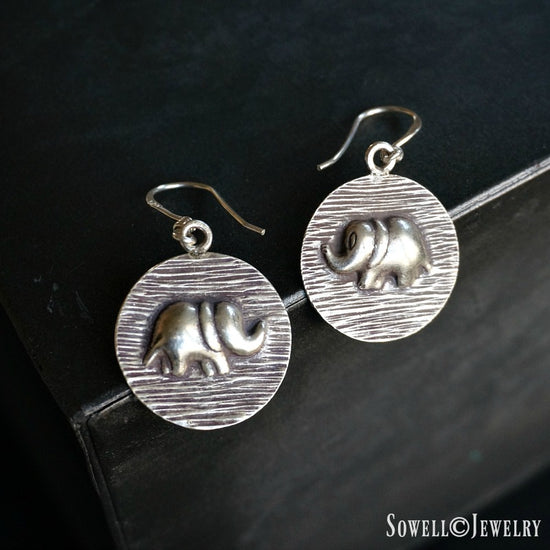 Ashura Silver Elephant Earrings - SOWELL JEWELRY