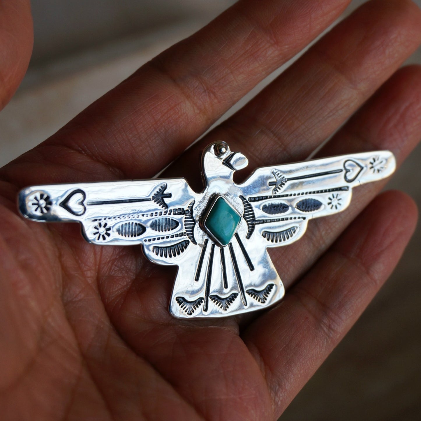 Peyote Bird Turquoise Pendant - SOWELL JEWELRY