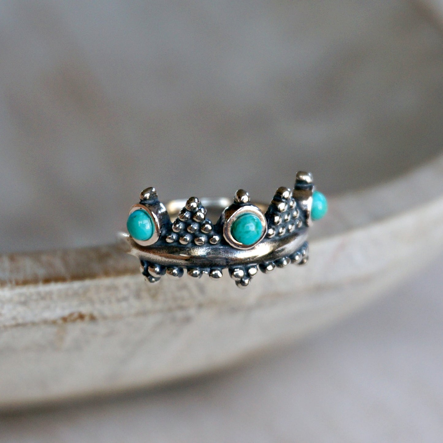 Crown Turquoise Ring - SOWELL JEWELRY