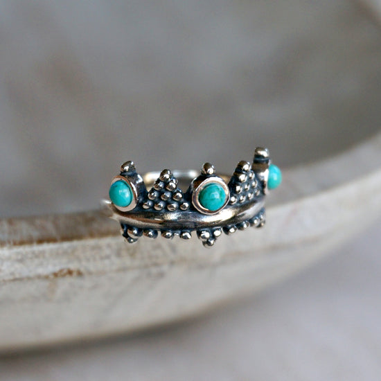 Crown Turquoise Ring - SOWELL JEWELRY