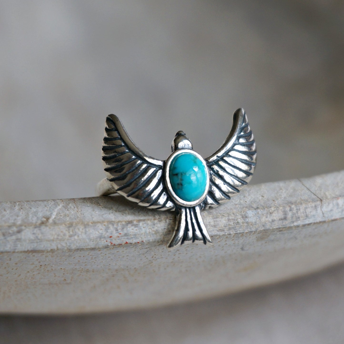 Load image into Gallery viewer, Eagle Turquoise Ring - SOWELL JEWELRY
