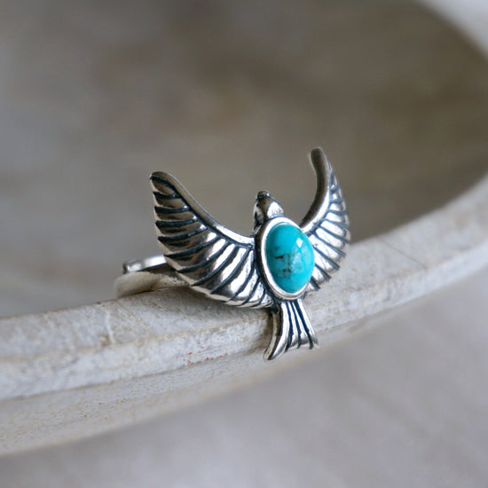 Load image into Gallery viewer, Eagle Turquoise Ring - SOWELL JEWELRY

