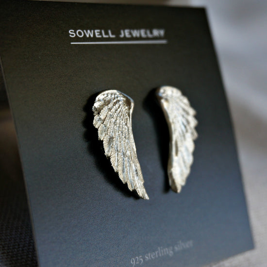 Silver Wing Post Earrings - SOWELL JEWELRY