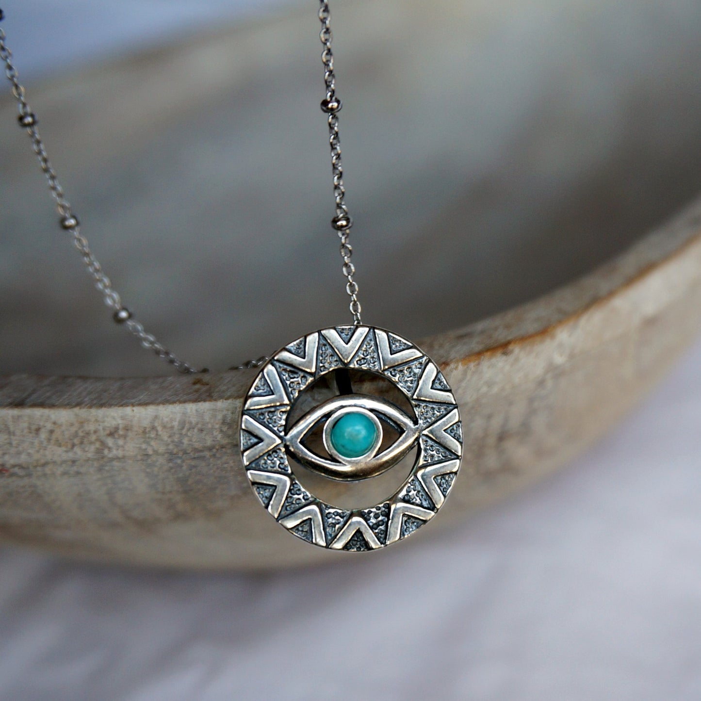 Evil Eye Turquoise Necklace - SOWELL JEWELRY
