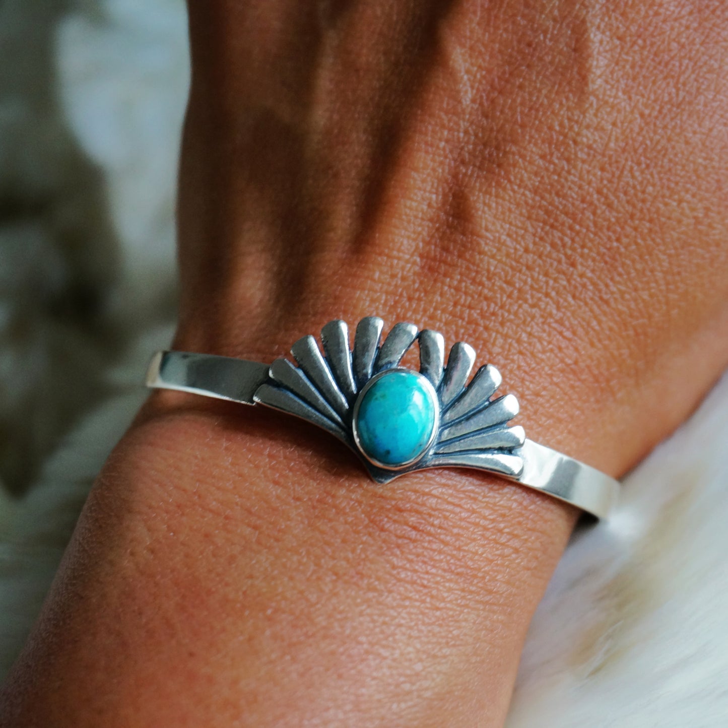 Load image into Gallery viewer, Prayer Turquoise Bracelet - SOWELL JEWELRY
