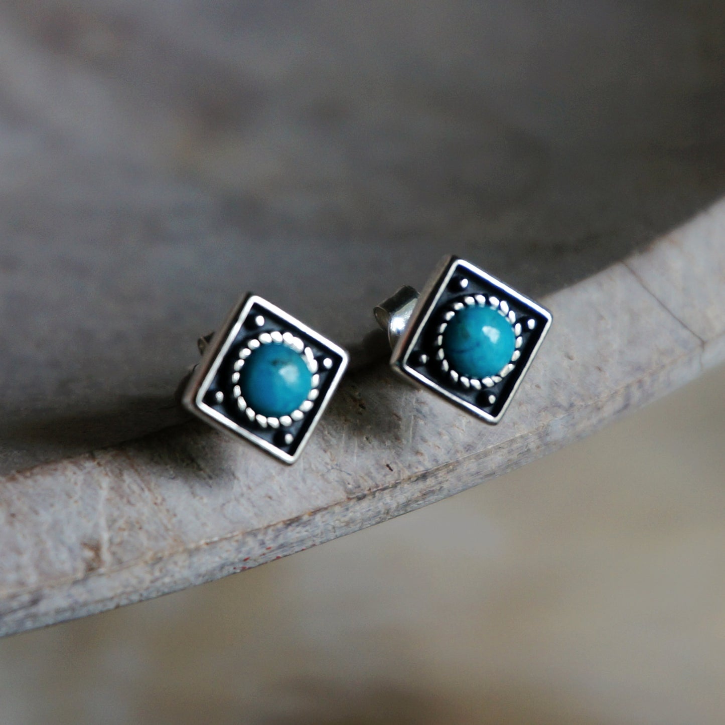 Load image into Gallery viewer, Catalina Turquoise Stud Earrings - SOWELL JEWELRY
