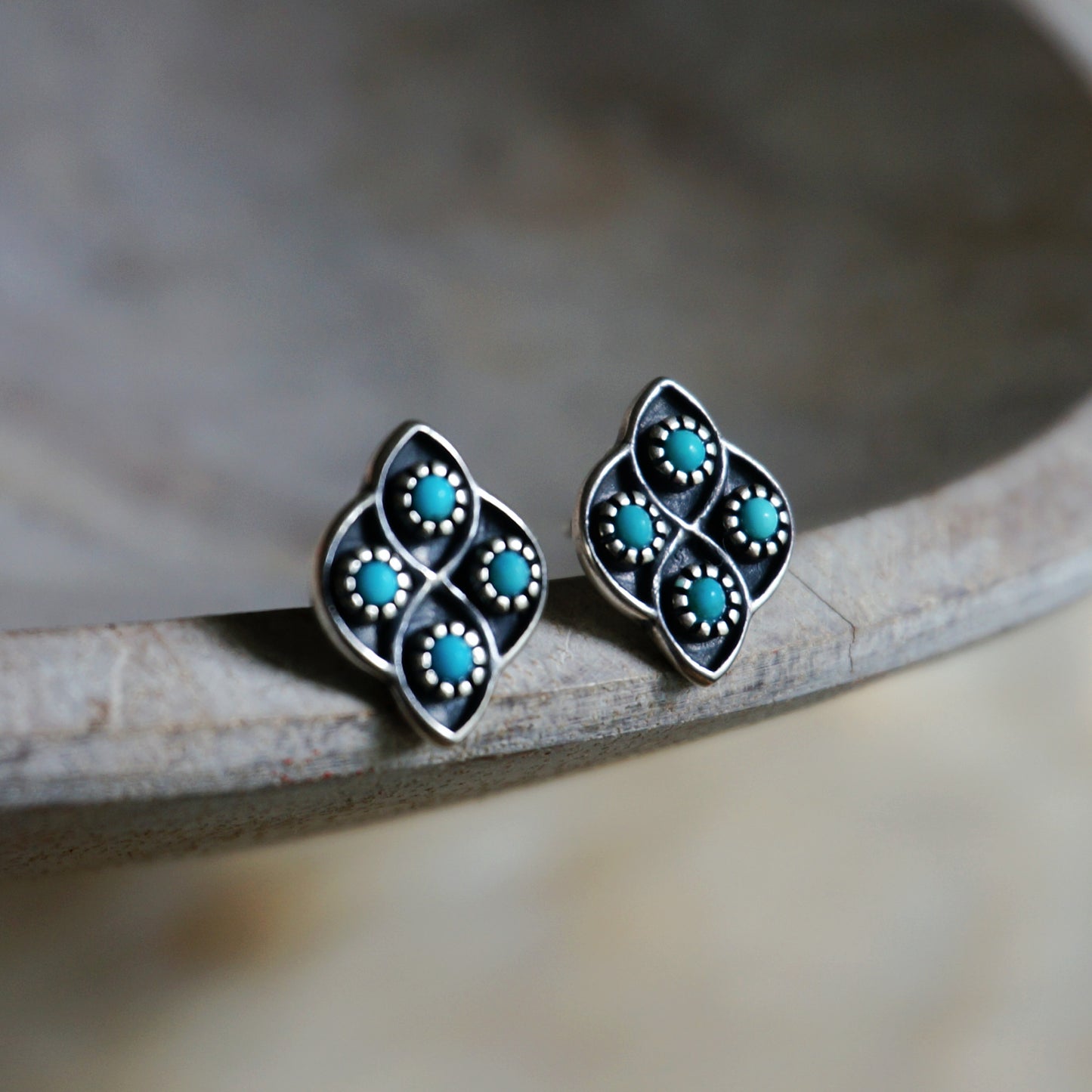 Lucia Turquoise Stud Earrings - SOWELL JEWELRY